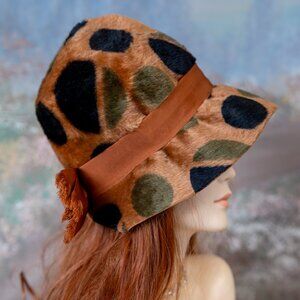 Vintage 1960s MR. JOHN Jr. Abstract Polka Dot Hat